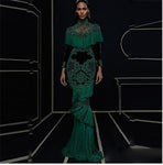 HIGH QUALITY Newest Fashion 2016 Runway Maxi Dress Women's Hollow Out Luxurious Handwork Beading Tassel Long Dress