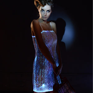 women luminous casual dress bandage led girls dress Bodycorn vestidos RGB led sexy carnival dress