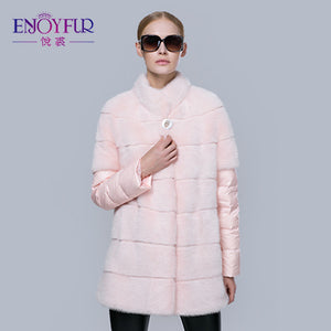 Women's winter fur coats genuine mink fur down coat 38-48 plus size thick warm mink coats removed sleeve mink fur vest hot sale