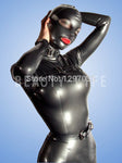 New arrival, Latex nice short dress contains hood, full cover with bands,100% latex natural