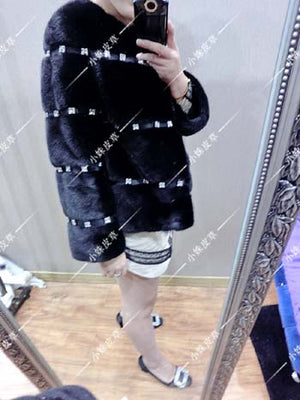 Flash diamant vison dames manteau manteau