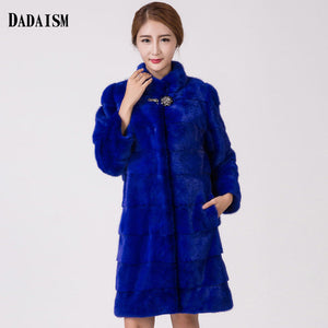 2017 new fashion women fur  coat mink long section collar free shipping