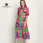 Runway Summer Dress 2017 Women High Quality Floral Printed Dress Women