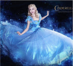 Hot movie cinderella dress adult princess cinderella costume halloween costume for women Evening party long Blue dresses