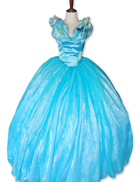Buy iCos Women Satin Princess Blue Dress Lolita Layered Party Halloween  Costume Ball Gown (Small) at Amazon.in