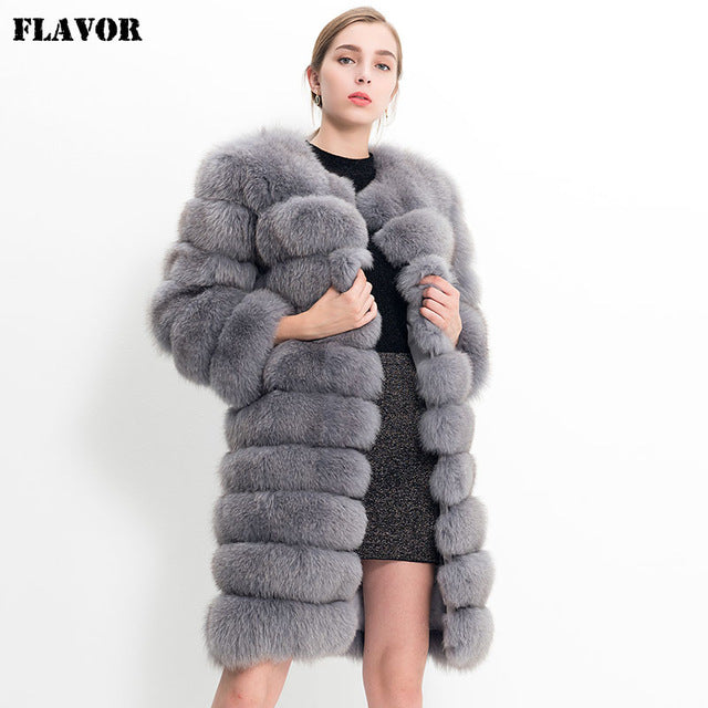 New Brand Winter Real Fox Fur Coat Thick Warm Detachable sleeve bottom fur vest Women's Real fur Coat