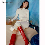 Haute Couture Long Sleeve Knit Sweater Dress Turtleneck Pit Striped Bandage Long Dress Elegant Bodycon Slim Midi Vestidos LY274