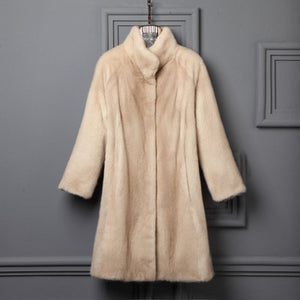 Genuine mink fur coat women winter thick warm fur luxury marten coat elegant high end quality mink jacket female elegant 0722O