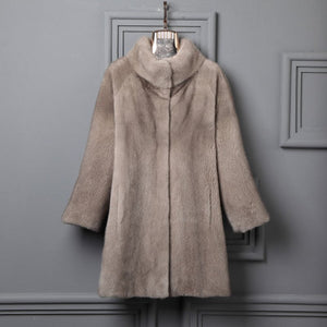 Genuine mink fur coat women winter thick warm fur luxury marten coat elegant high end quality mink jacket female elegant 0722O