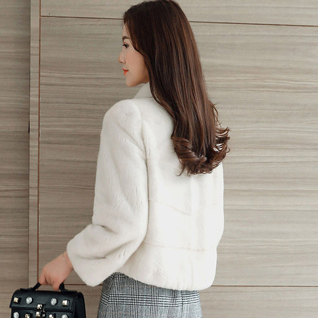 M.Y.FANSTY 2017 new Haining mink fur grass short jacket jacket mink coat full mink casual jacket Women winter Mink fur jacket