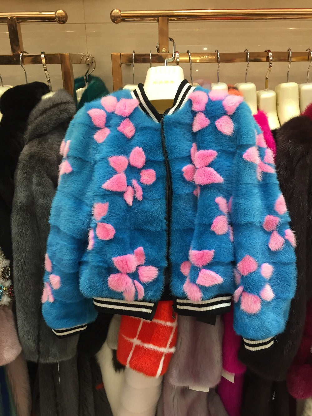 SQXR FUR real mink fur fashion jacket  women real mink Fur coat women  natural mink  fur